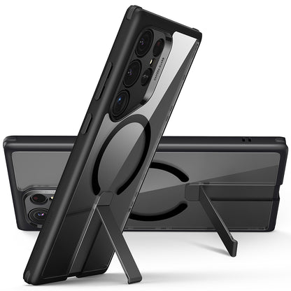 MagSafe hoes voor Samsung Galaxy S24 Ultra S928, ESR, Boost Flickstand, Transparant Zwart