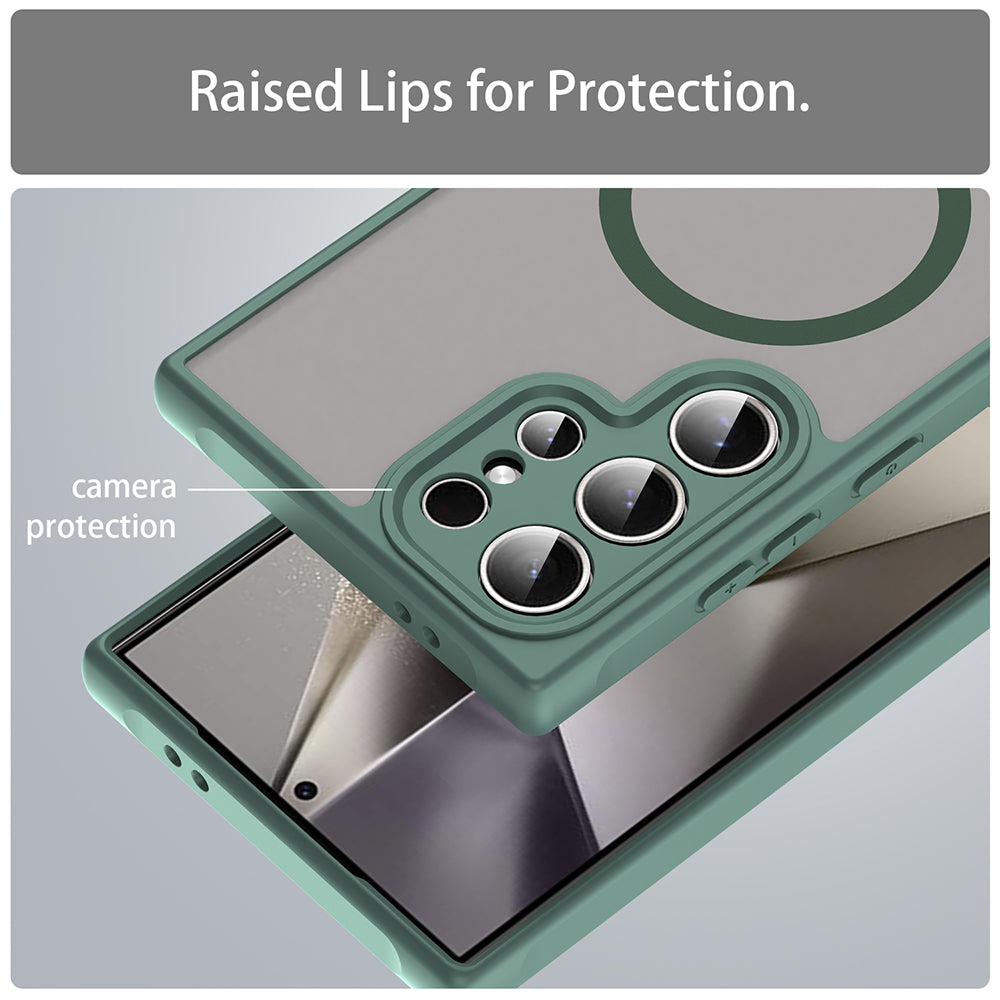 MagSafe-hoes voor Samsung Galaxy S24 Ultra S928, Techsuit, HaloFrost II, Groen