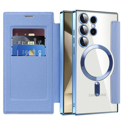 MagSafe-hoes voor Samsung Galaxy S24 Ultra S928, Techsuit, SmartMag Book, Blauw