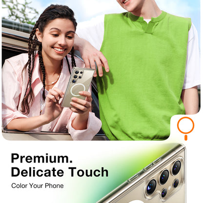 MagSafe hoesje voor Samsung Galaxy S24 Ultra S928, Torras, Diamond, Transparant