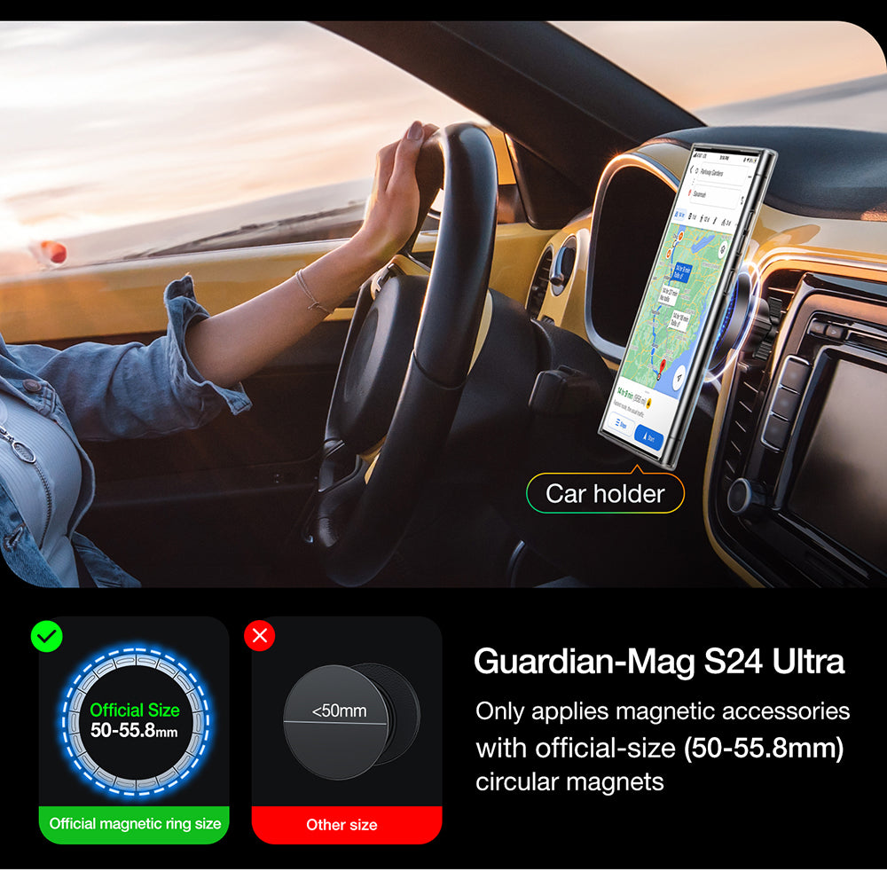 MagSafe hoesje voor Samsung Galaxy S24 Ultra S928, Torras, Diamond, Transparant