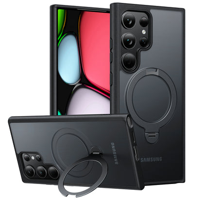 MagSafe Case for Samsung Galaxy S24 Ultra S928, Torras, Ostand Spin, Black