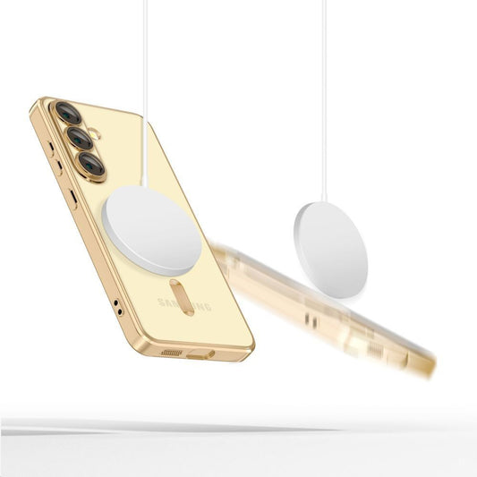 MagSafe-hoes voor Samsung Galaxy S25 Edge S937, Techsuit, Luxury Crystal, Goudkleurig