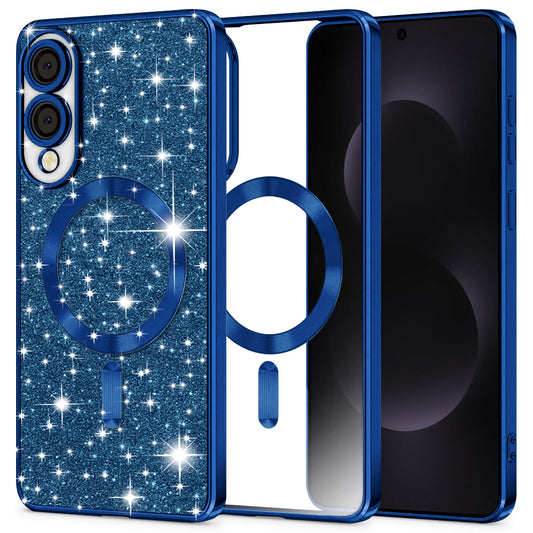MagSafe-hoesje voor Samsung Galaxy S25 Edge S937, Techsuit, Luxury Glitter, Donkerblauw