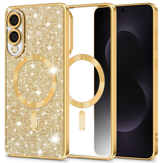 MagSafe-hoesje voor Samsung Galaxy S25 Edge S937, Techsuit, Luxury Glitter, Goud