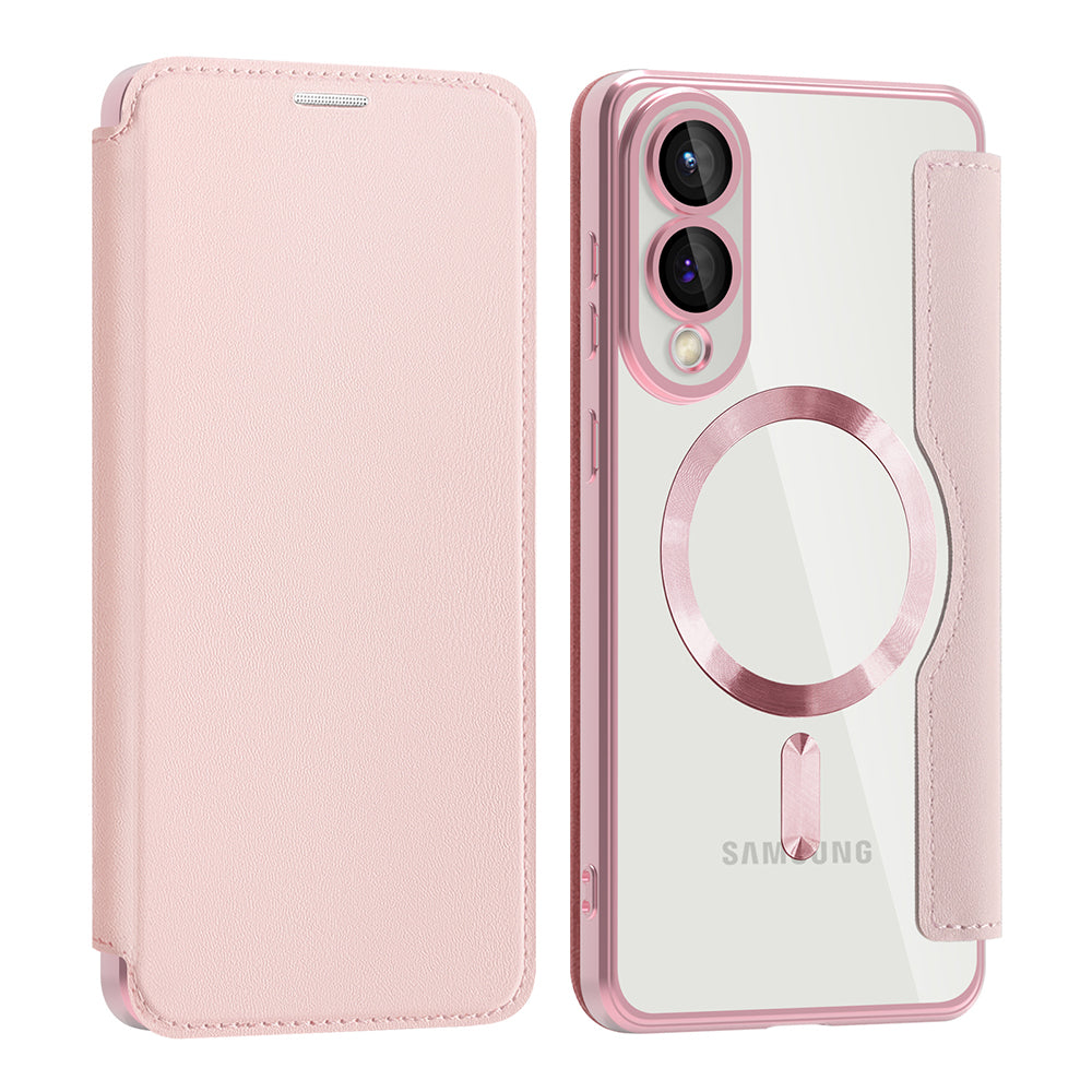 MagSafe-hoes voor Samsung Galaxy S25 Edge S937, Techsuit, SmartMag Book, Roze