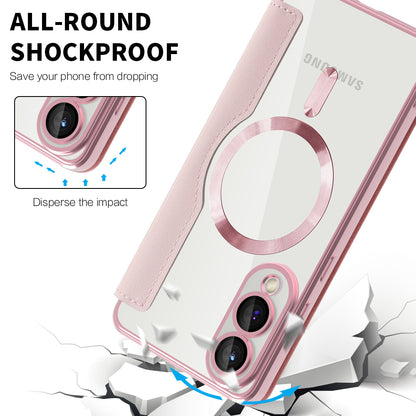 MagSafe-hoes voor Samsung Galaxy S25 Edge S937, Techsuit, SmartMag Book, Roze