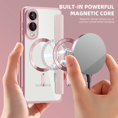 MagSafe-hoes voor Samsung Galaxy S25 Edge S937, Techsuit, SmartMag Book, Roze
