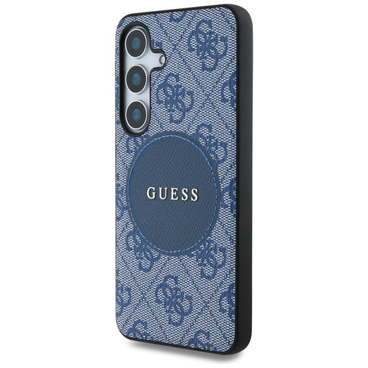 MagSafe hoesje voor Samsung Galaxy S25+ S936, Guess, 4G Circle Classic Logo, Blauw
