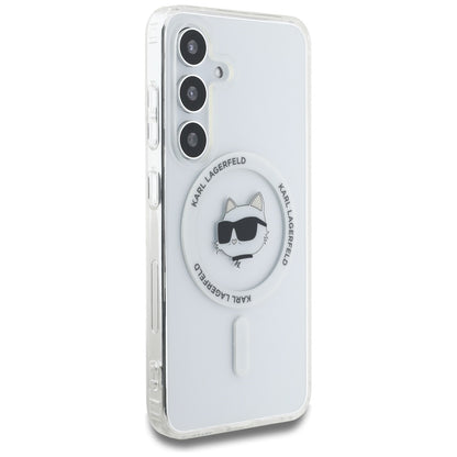 MagSafe hoesje voor Samsung Galaxy S25+ S936, Karl Lagerfeld, IML Choupette's Head, Wit