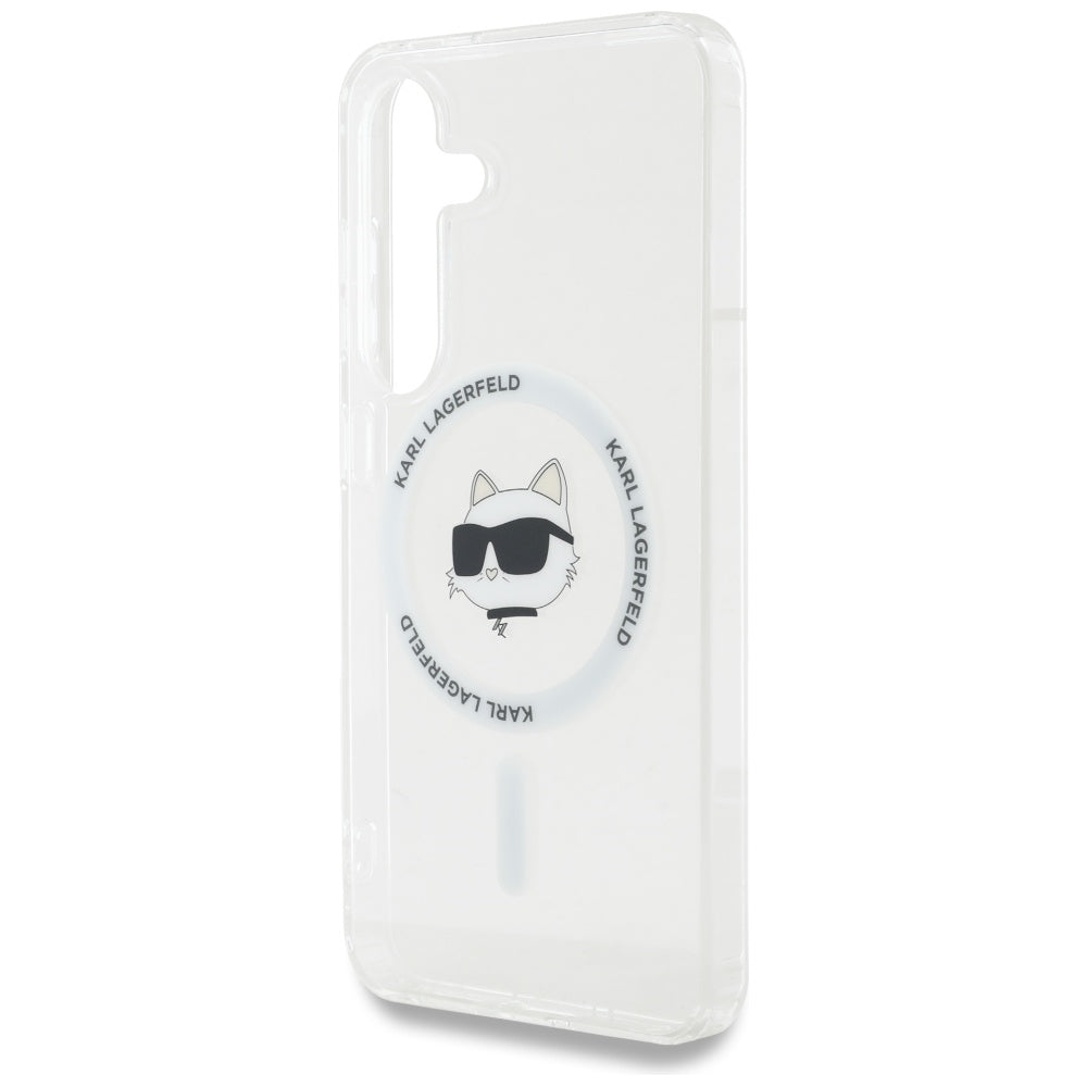 MagSafe hoesje voor Samsung Galaxy S25+ S936, Karl Lagerfeld, IML Choupette's Head, Wit