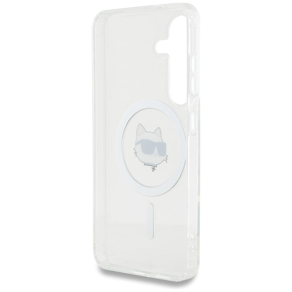 MagSafe hoesje voor Samsung Galaxy S25+ S936, Karl Lagerfeld, IML Choupette's Head, Wit