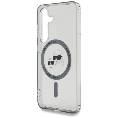 MagSafe hoesje voor Samsung Galaxy S25+ S936, Karl Lagerfeld, IML Metal Karl & Choupette's Heads, Zwart