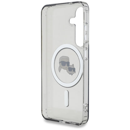 MagSafe hoesje voor Samsung Galaxy S25+ S936, Karl Lagerfeld, IML Metal Karl & Choupette's Heads, Zwart