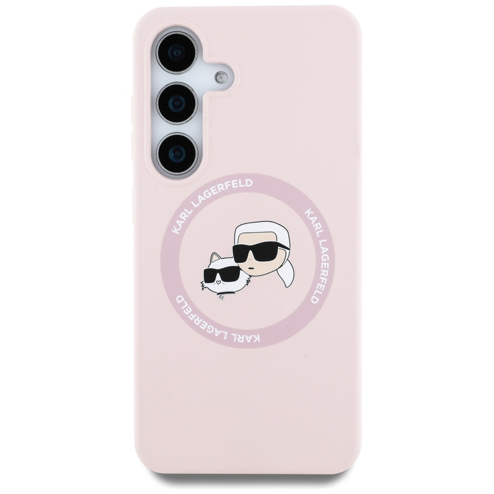 MagSafe hoesje voor Samsung Galaxy S25+ S936, Karl Lagerfeld, Silicone Double Heads, Roze