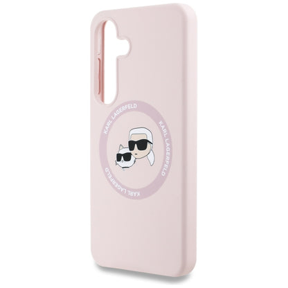 MagSafe hoesje voor Samsung Galaxy S25+ S936, Karl Lagerfeld, Silicone Double Heads, Roze