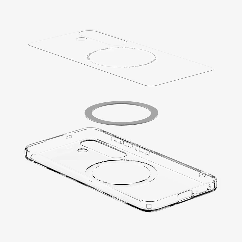 MagSafe hoesje voor Samsung Galaxy S25+ S936, Spigen, Ultra Hybrid, Wit ACS08981