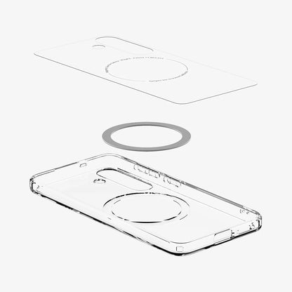 MagSafe hoesje voor Samsung Galaxy S25+ S936, Spigen, Ultra Hybrid, Wit ACS08981