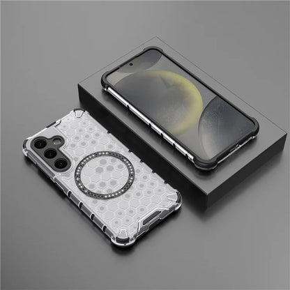 MagSafe-hoes voor Samsung Galaxy S25+ S936, Techsuit, HoneyComb Shield, Wit