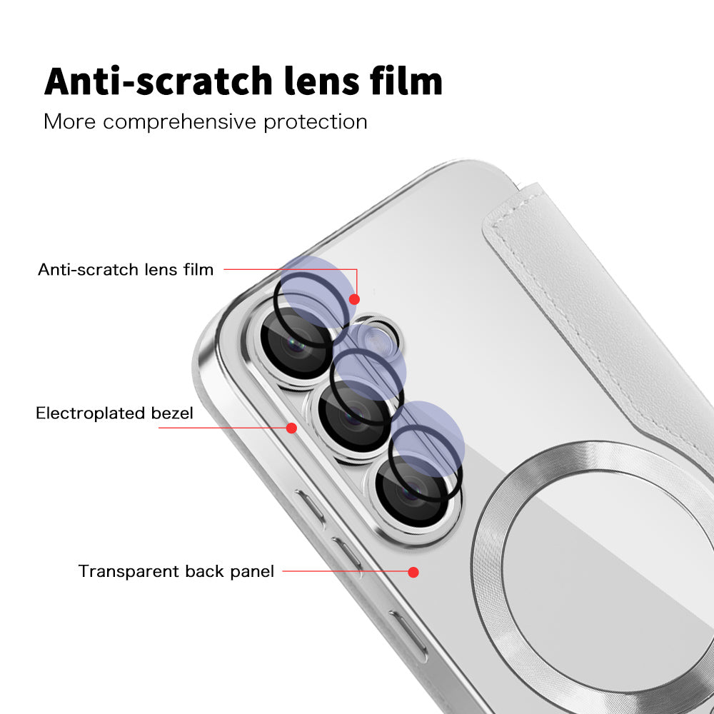 MagSafe-hoes voor Samsung Galaxy S25+ S936, Techsuit, SmartMag Book, Grijs