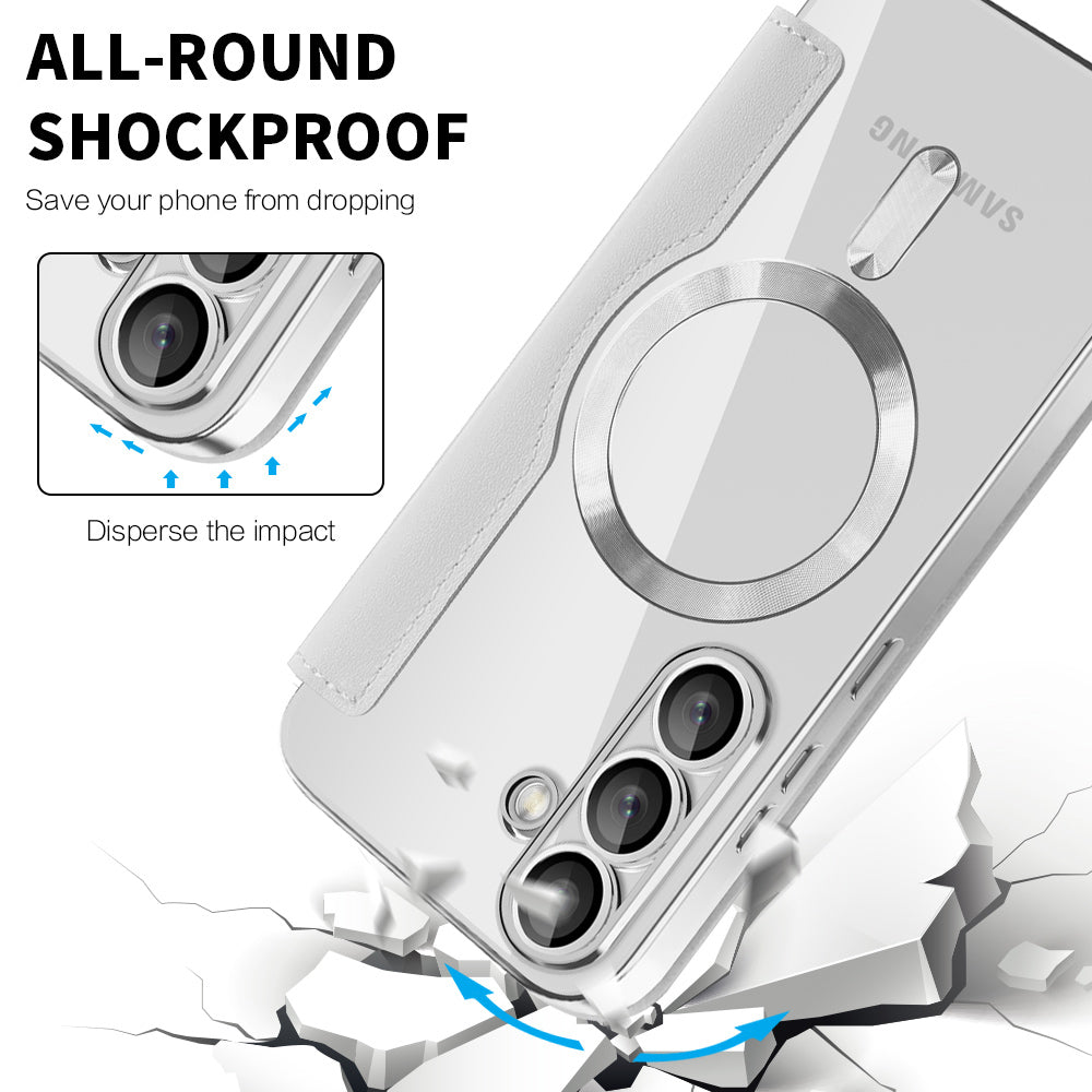 MagSafe-hoes voor Samsung Galaxy S25+ S936, Techsuit, SmartMag Book, Grijs
