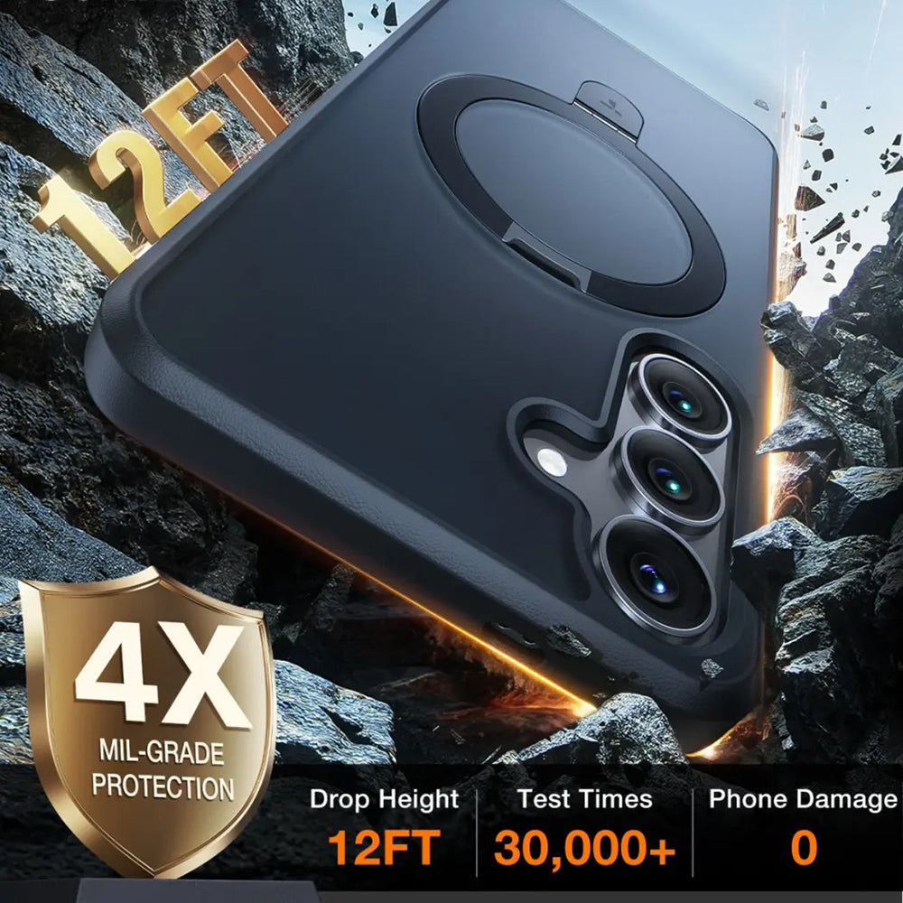 MagSafe hoes voor Samsung Galaxy S25+ S936, Torras, Ostand, Zwart