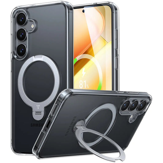 MagSafe hoesje voor Samsung Galaxy S25+ S936, Torras, Ostand Spin, Transparant