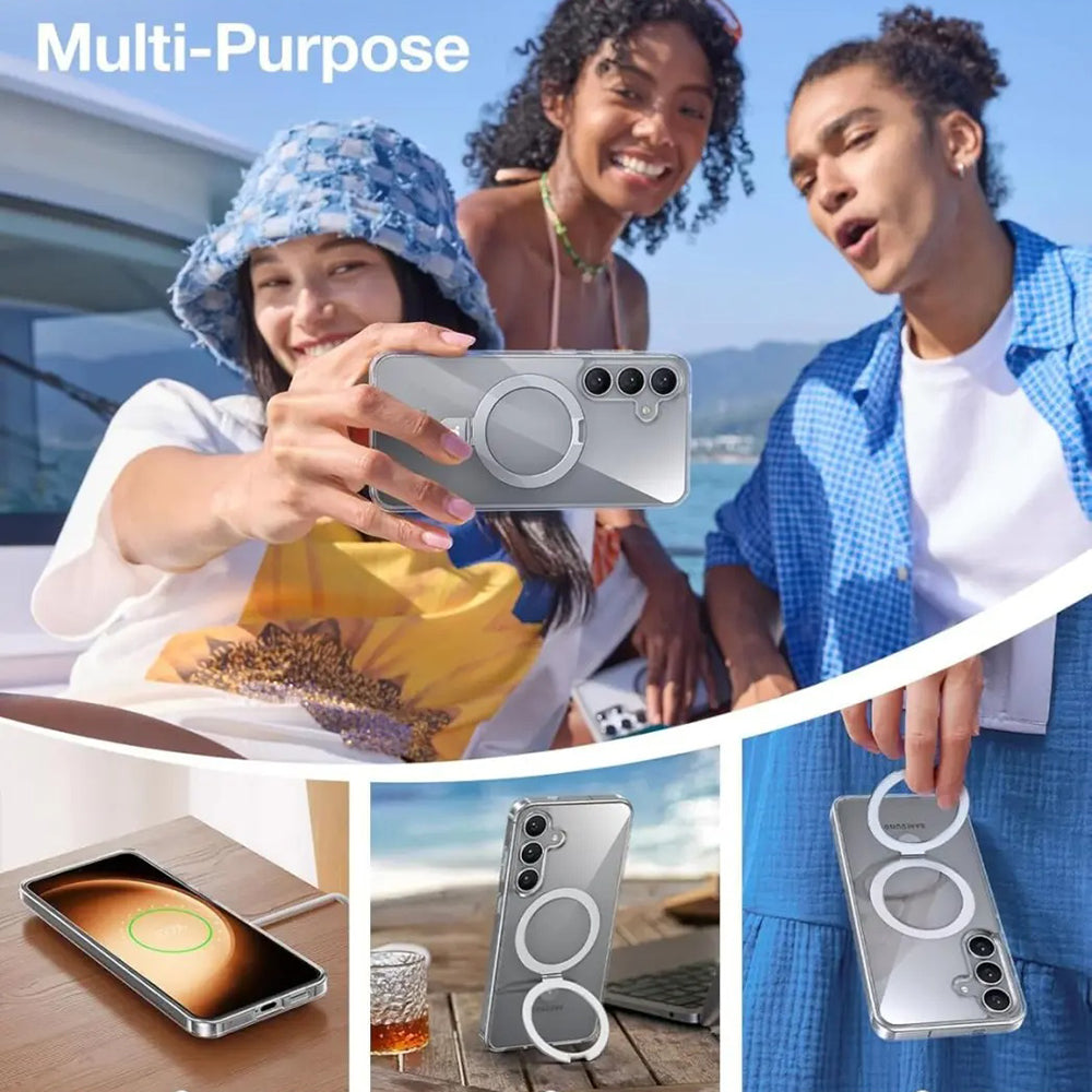MagSafe hoesje voor Samsung Galaxy S25+ S936, Torras, Ostand, Transparant