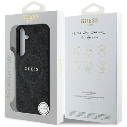 MagSafe hoesje voor Samsung Galaxy S25 S931, Guess, 4G Ring Classic Logo, Zwart