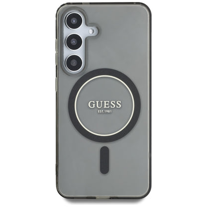 MagSafe hoesje voor Samsung Galaxy S25 S931, Guess, IML Glitter Circle, Zwart
