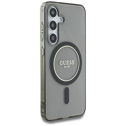 MagSafe hoesje voor Samsung Galaxy S25 S931, Guess, IML Glitter Circle, Zwart