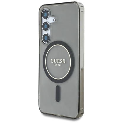 MagSafe hoesje voor Samsung Galaxy S25 S931, Guess, IML Glitter Circle, Zwart