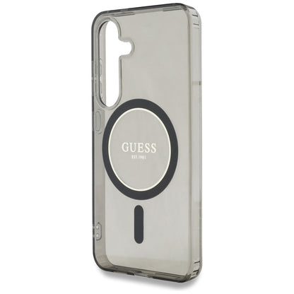 MagSafe hoesje voor Samsung Galaxy S25 S931, Guess, IML Glitter Circle, Zwart