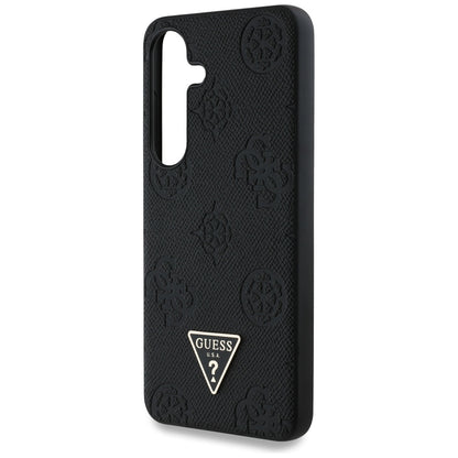 MagSafe hoes voor Samsung Galaxy S25 S931, Guess, Peony Grained Hot Stamp Triangle, Zwart