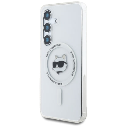 MagSafe hoesje voor Samsung Galaxy S25 S931, Karl Lagerfeld, IML Choupette's Head, Wit