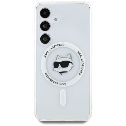 MagSafe hoesje voor Samsung Galaxy S25 S931, Karl Lagerfeld, IML Choupette's Head, Wit