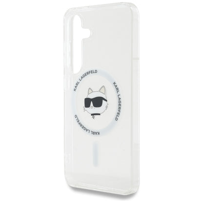 MagSafe hoesje voor Samsung Galaxy S25 S931, Karl Lagerfeld, IML Choupette's Head, Wit