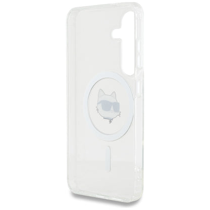 MagSafe hoesje voor Samsung Galaxy S25 S931, Karl Lagerfeld, IML Choupette's Head, Wit