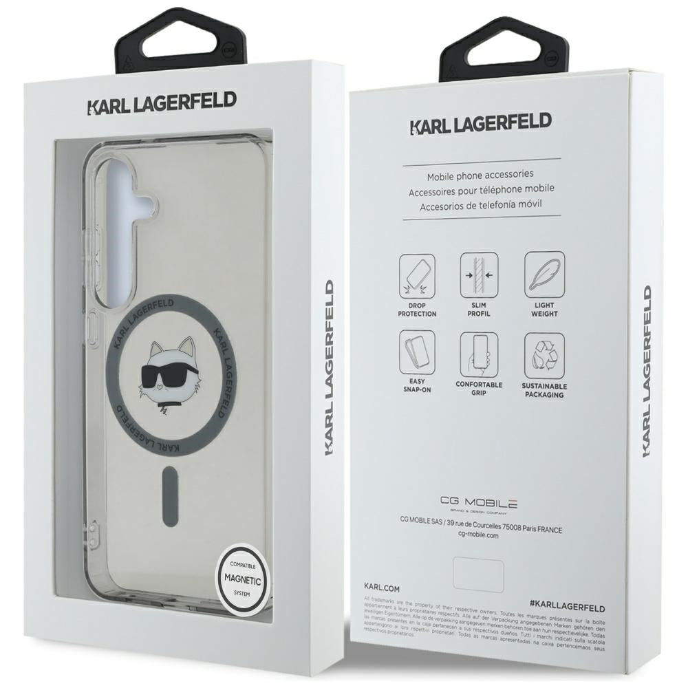 MagSafe hoesje voor Samsung Galaxy S25 S931, Karl Lagerfeld, IML Choupette's Head, Zwart