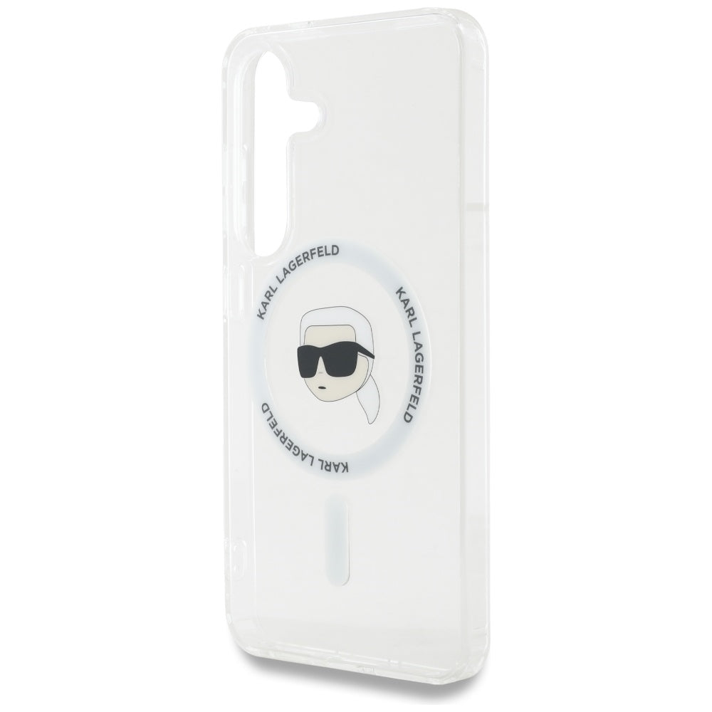 MagSafe hoesje voor Samsung Galaxy S25 S931, Karl Lagerfeld, IML Karl's Head, Wit
