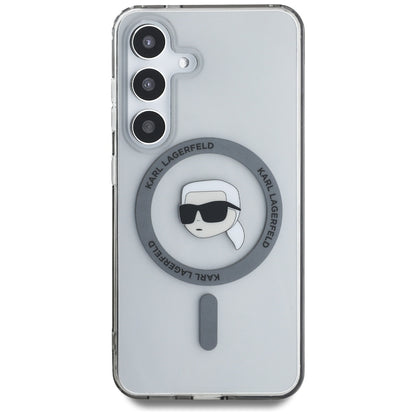 MagSafe hoesje voor Samsung Galaxy S25 S931, Karl Lagerfeld, IML Karl's Head, Zwart