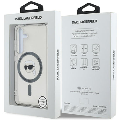MagSafe hoesje voor Samsung Galaxy S25 S931, Karl Lagerfeld, IML Karl's Head, Zwart