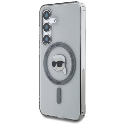 MagSafe hoesje voor Samsung Galaxy S25 S931, Karl Lagerfeld, IML Karl's Head, Zwart