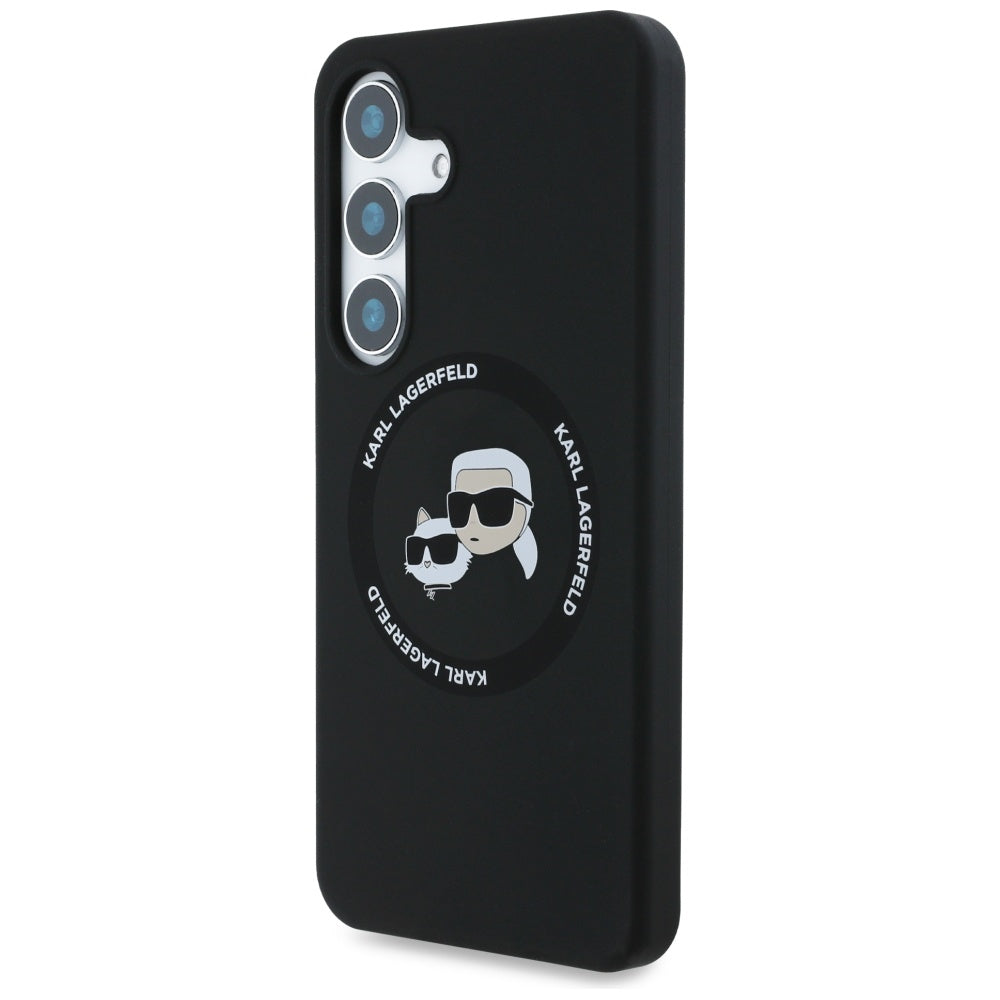 MagSafe hoesje voor Samsung Galaxy S25 S931, Karl Lagerfeld, Silicone Double Heads, Zwart