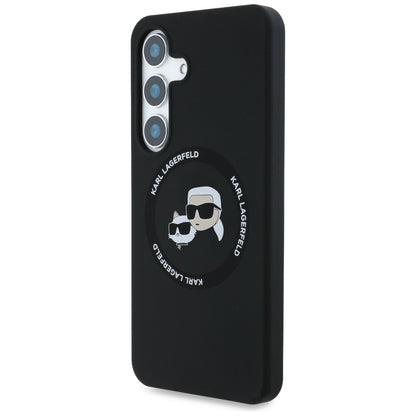 MagSafe hoesje voor Samsung Galaxy S25 S931, Karl Lagerfeld, Silicone Double Heads, Zwart