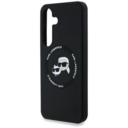 MagSafe hoesje voor Samsung Galaxy S25 S931, Karl Lagerfeld, Silicone Double Heads, Zwart