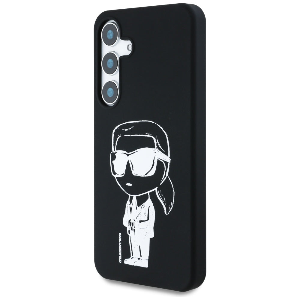 MagSafe hoesje voor Samsung Galaxy S25 S931, Karl Lagerfeld, Silicone Graffiti, Zwart