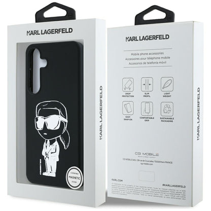 MagSafe hoesje voor Samsung Galaxy S25 S931, Karl Lagerfeld, Silicone Graffiti, Zwart