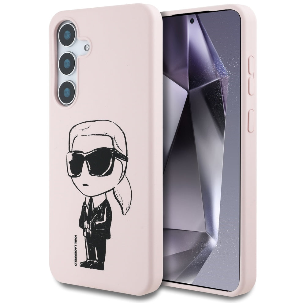 MagSafe hoesje voor Samsung Galaxy S25 S931, Karl Lagerfeld, Silicone Graffiti, Roze