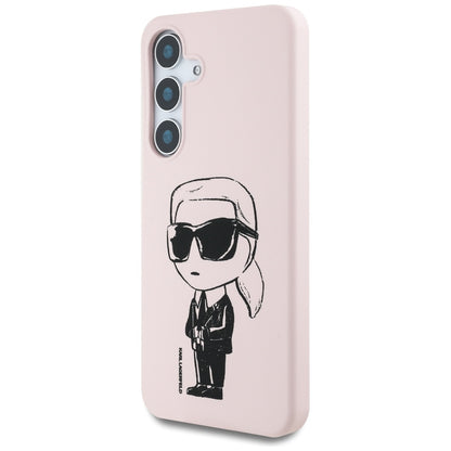 MagSafe hoesje voor Samsung Galaxy S25 S931, Karl Lagerfeld, Silicone Graffiti, Roze